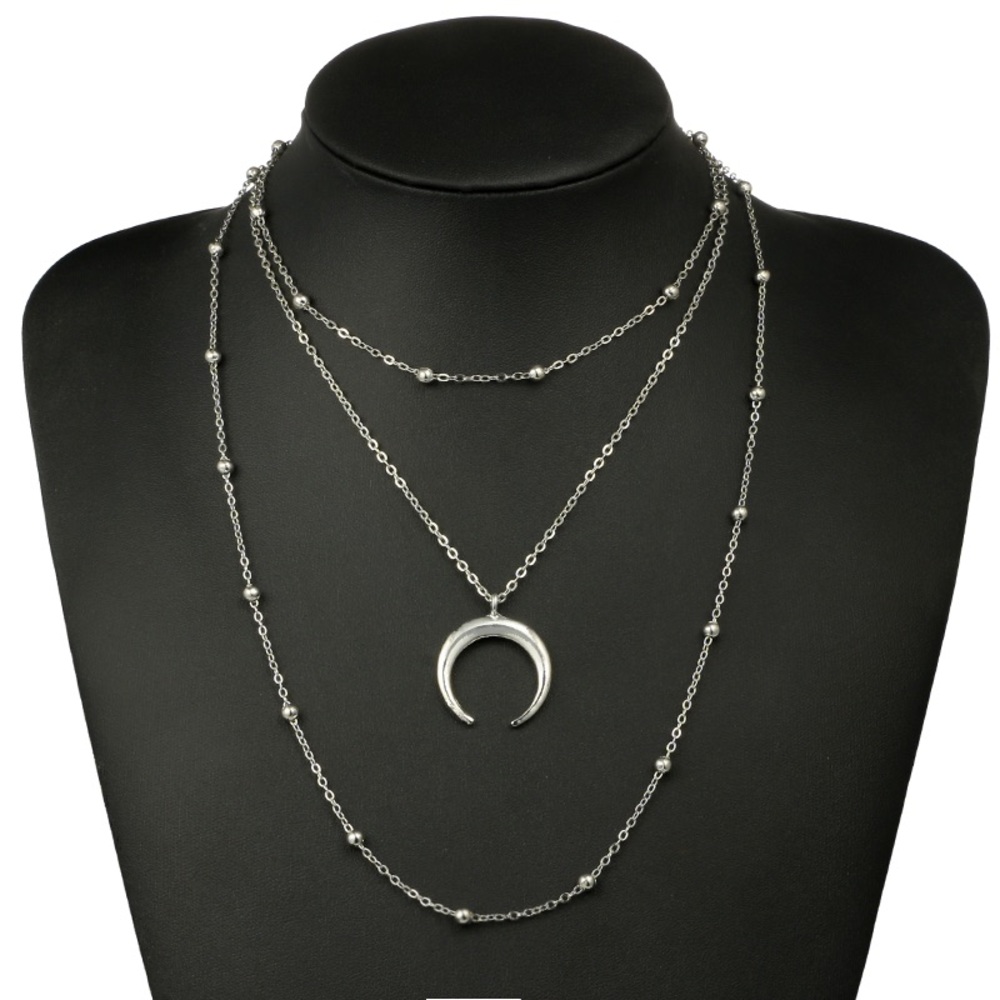 3 for $25⚡️three layer choker bead horn necklace - Picture 3 of 8